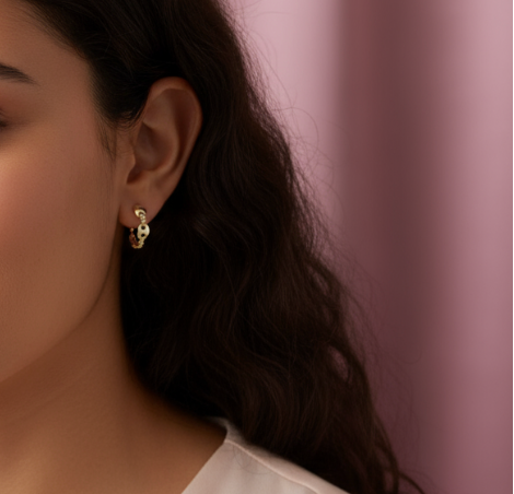 Boucles d’oreilles créoles – maillons mini-chaîne – XP