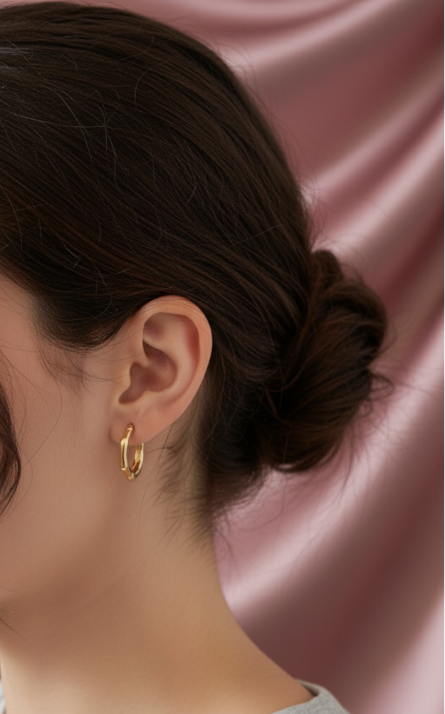 Boucles d’oreilles dorées – créoles lisses – XP