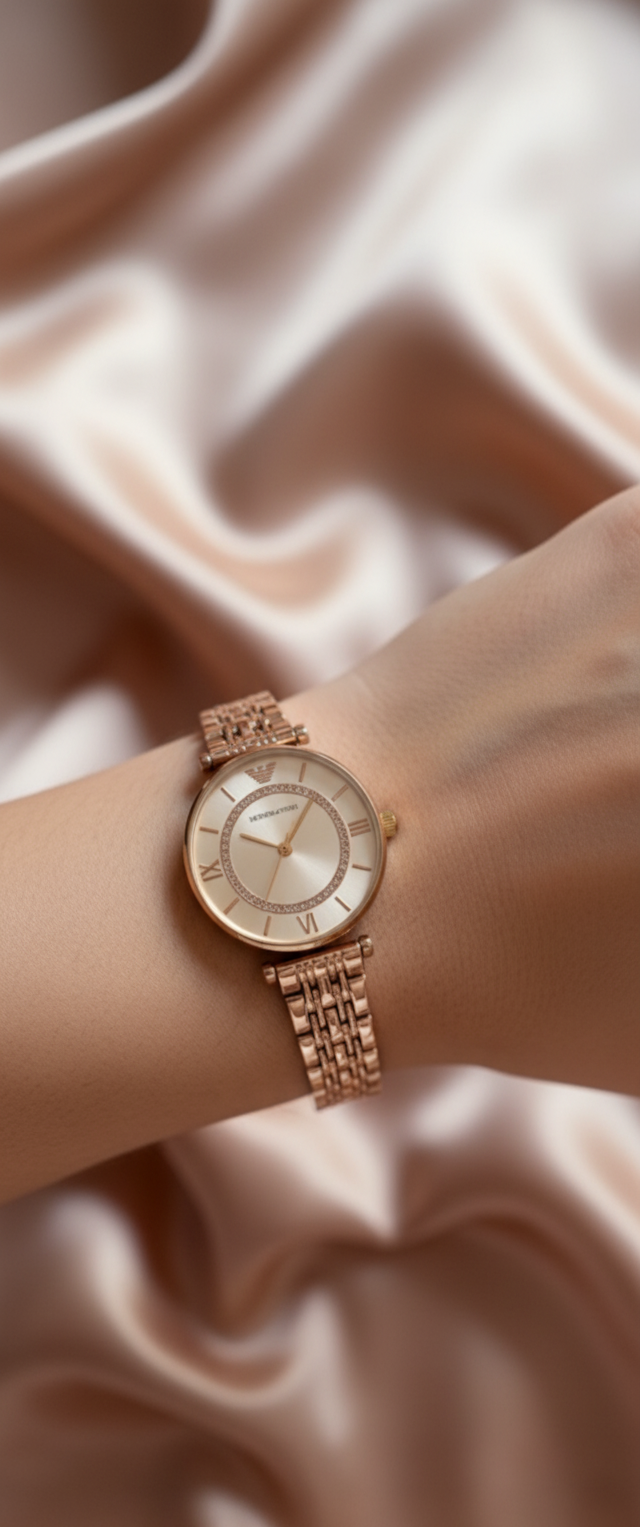 Montre femme style Armani – Rose Gold – Acier inoxydable