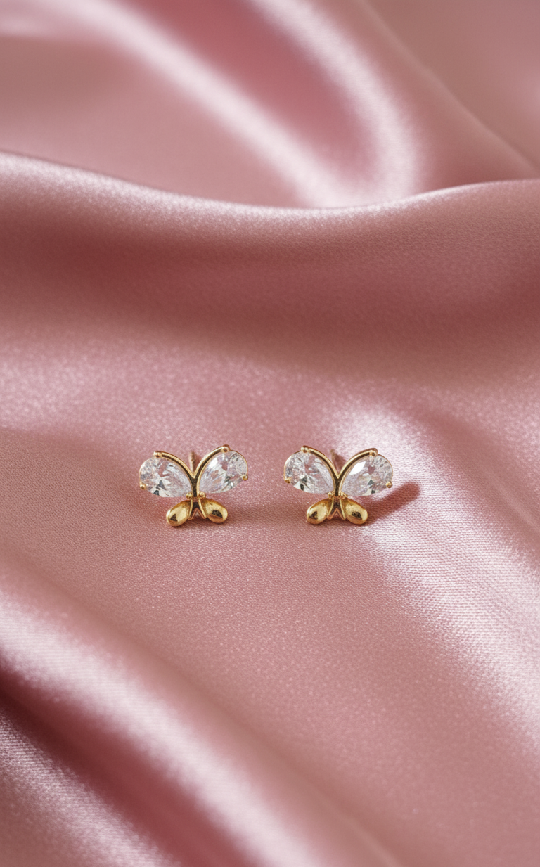 Boucles d’oreilles dorées – forme papillon – XP