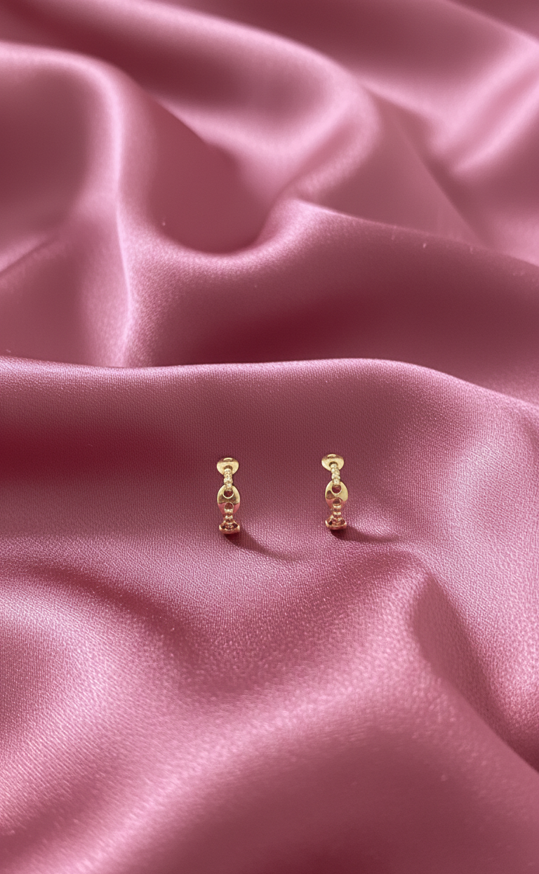 Boucles d’oreilles créoles – maillons mini-chaîne – XP