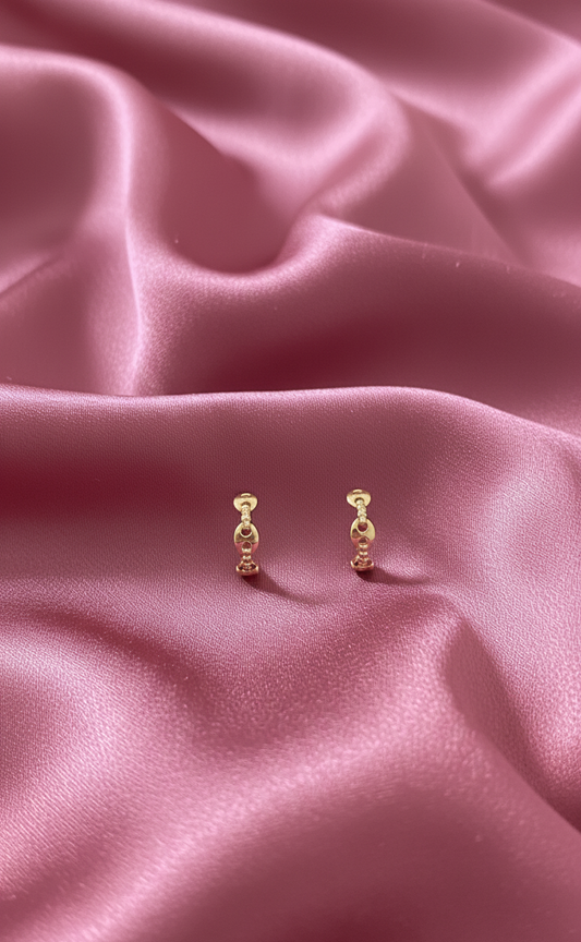 Boucles d’oreilles créoles – maillons mini-chaîne – XP