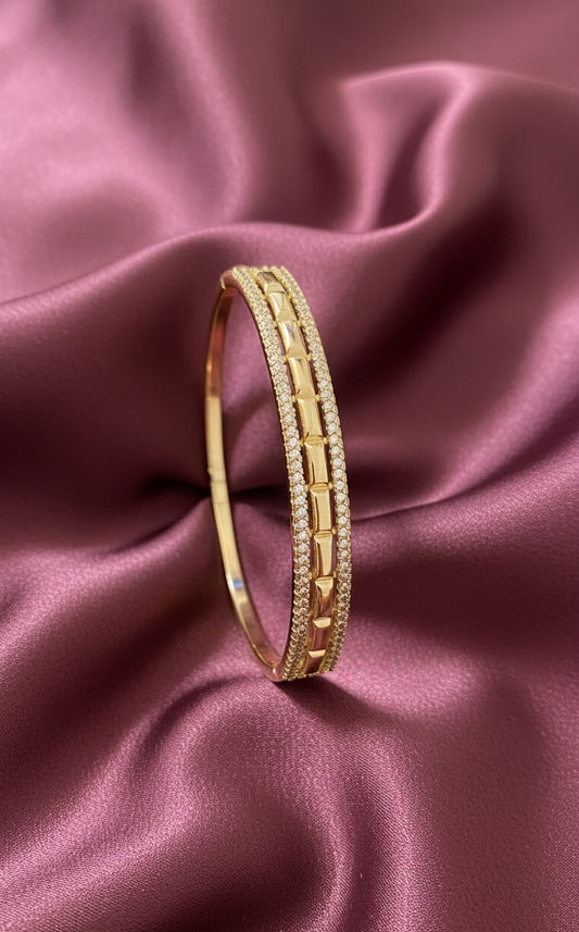 Bracelet jonc rigide – motif briques & strass – XP