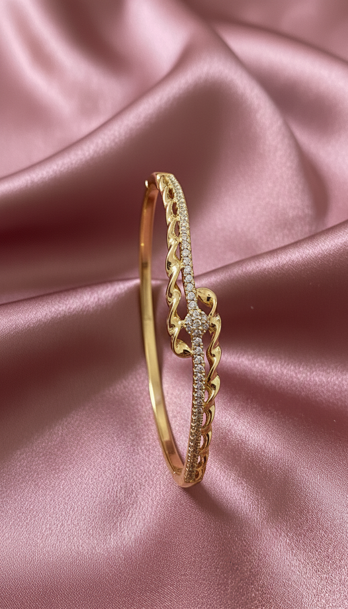 Bracelet jonc rigide - Motif celtique & strass- XP